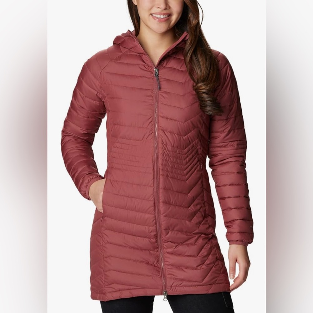 New Columbia Powder Lite Mid Jacket in Beetroot Size XS